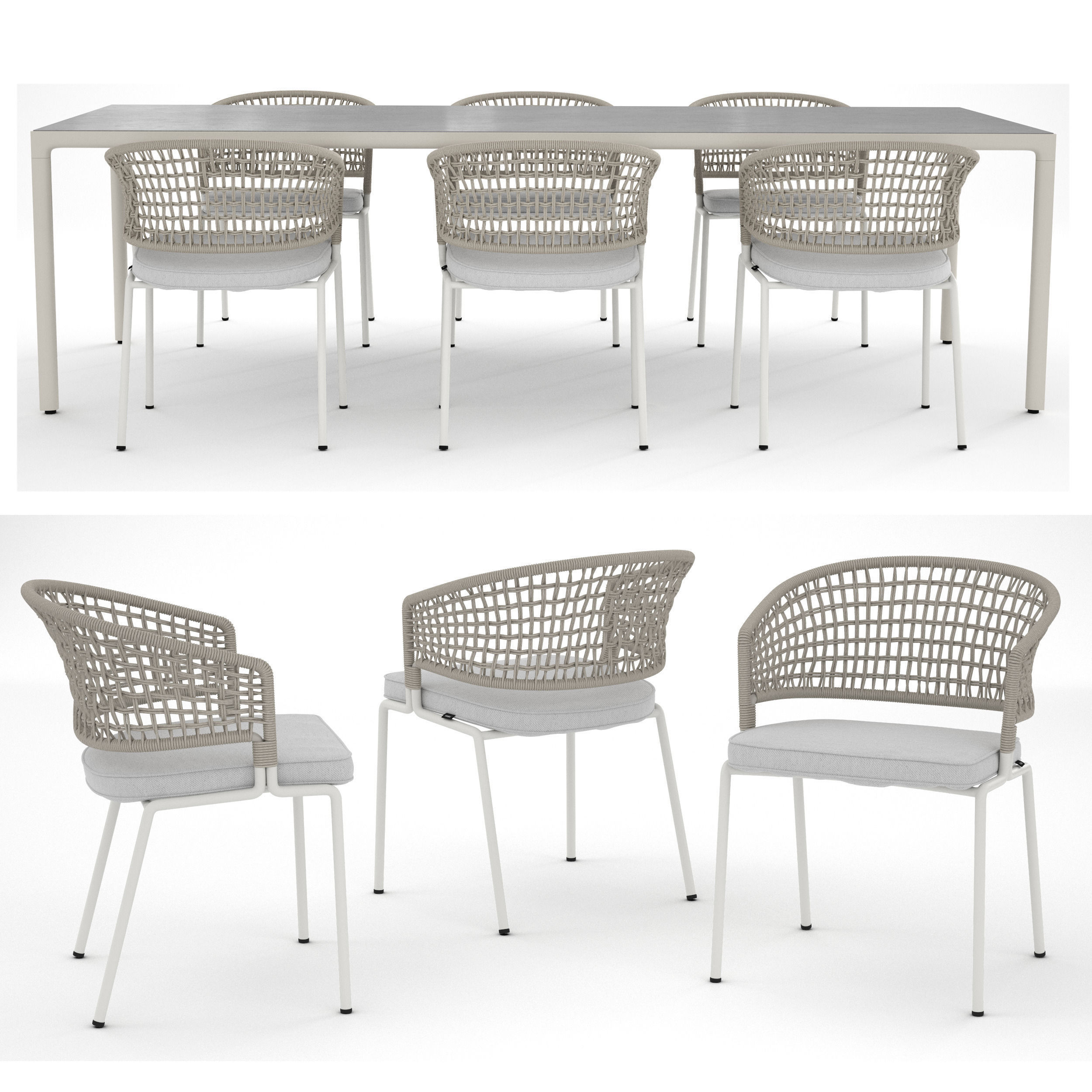TRIBU Contour Armchair and ILLUM table 3D model_1