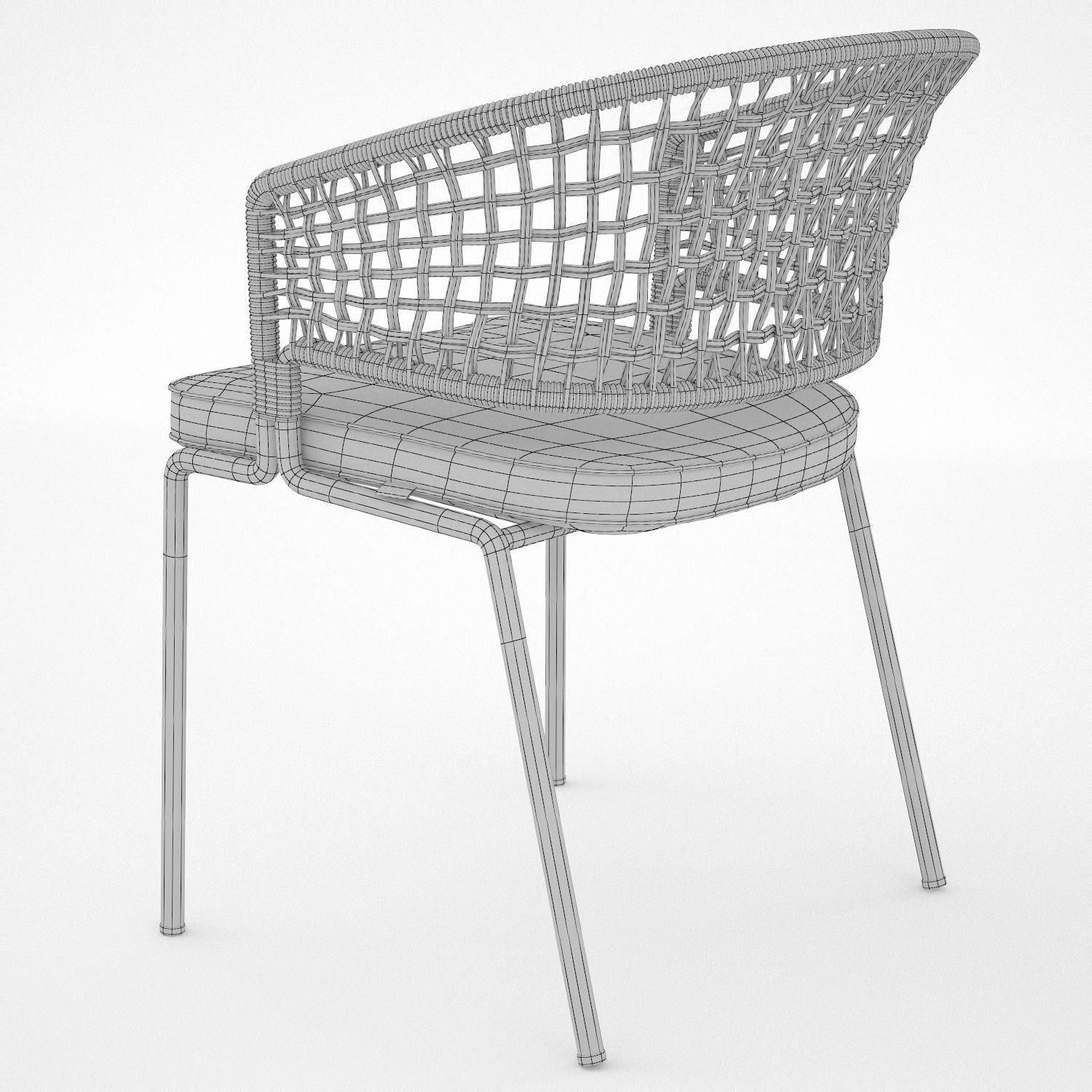 TRIBU Contour Armchair and ILLUM table 3D model_4