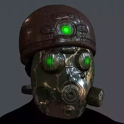Gas mask helmet 3d model scifi Low-poly Low-poly 
