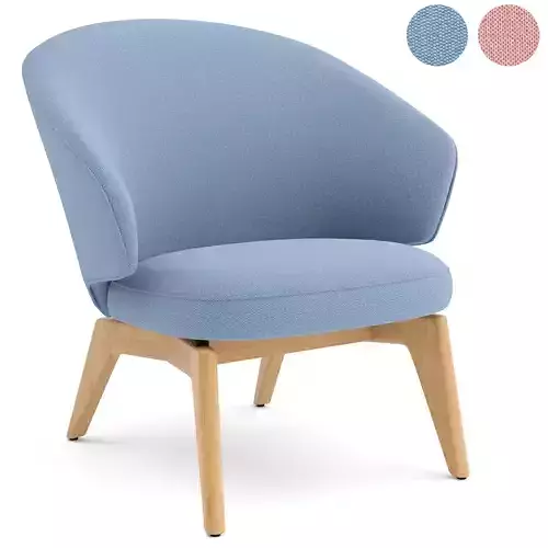 Fritz Hansen Let wood lounge chair 3D model