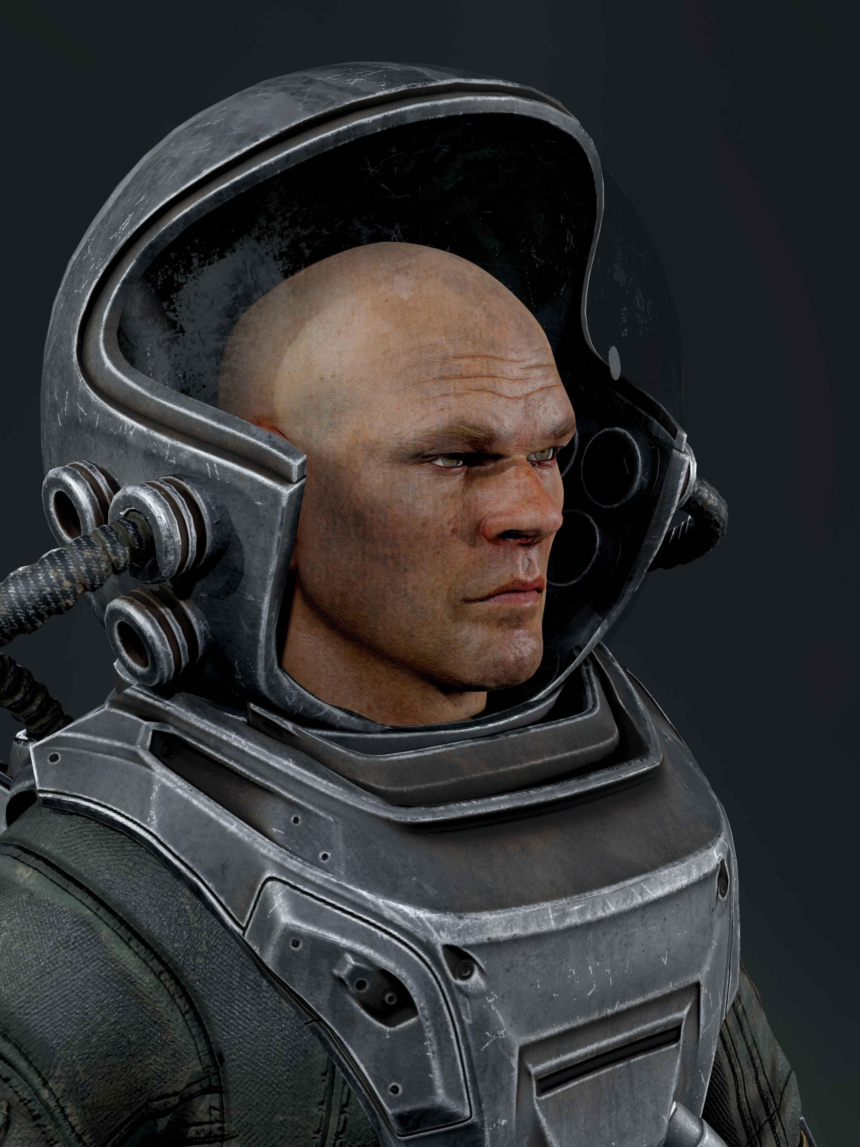 Post Apocalypse Astronaut ANIMATED Low-poly 3D model_23