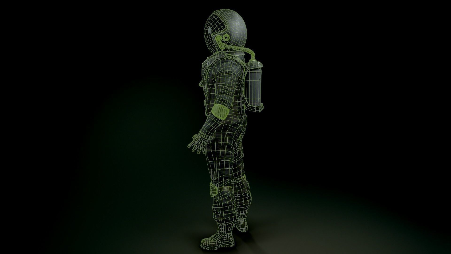 Post Apocalypse Astronaut ANIMATED Low-poly 3D model_31
