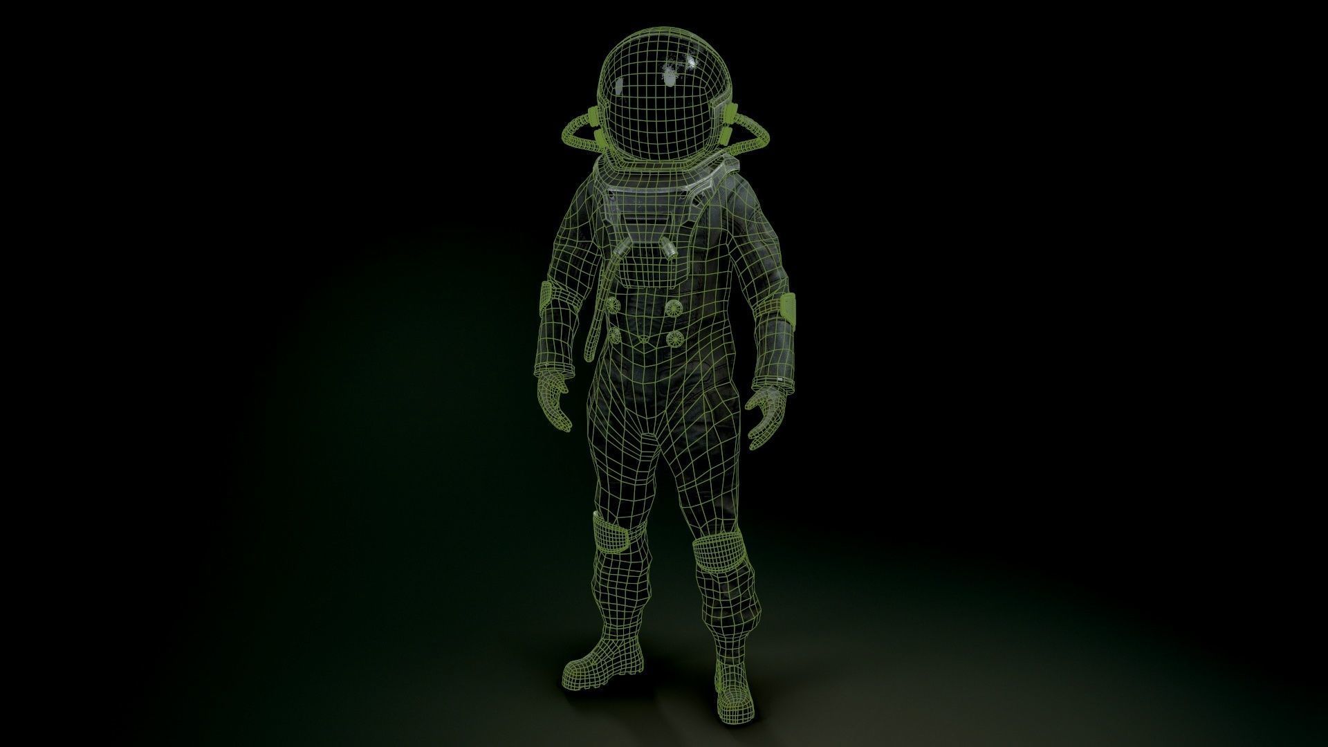 Post Apocalypse Astronaut ANIMATED Low-poly 3D model_10