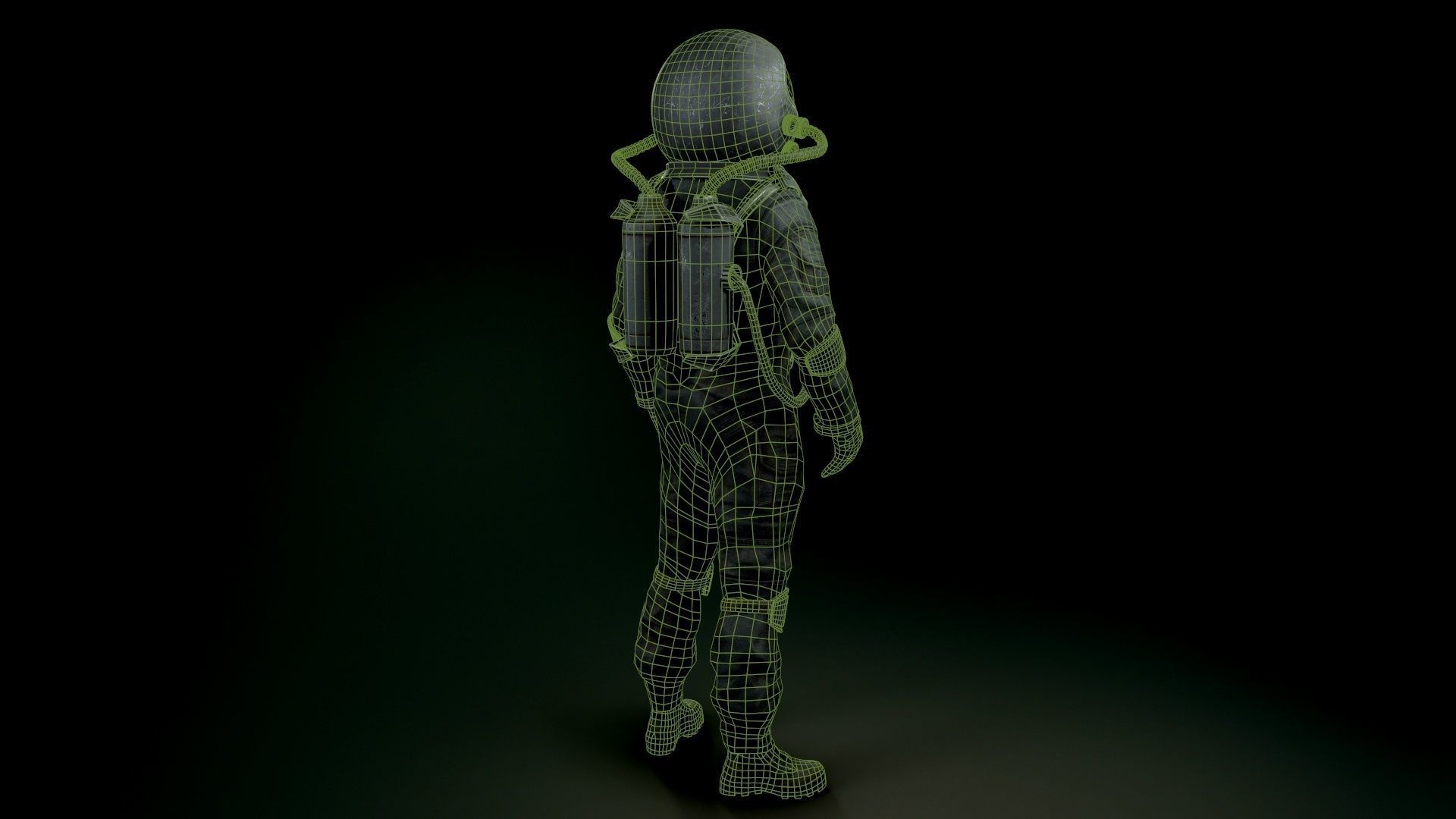 Post Apocalypse Astronaut ANIMATED Low-poly 3D model_32
