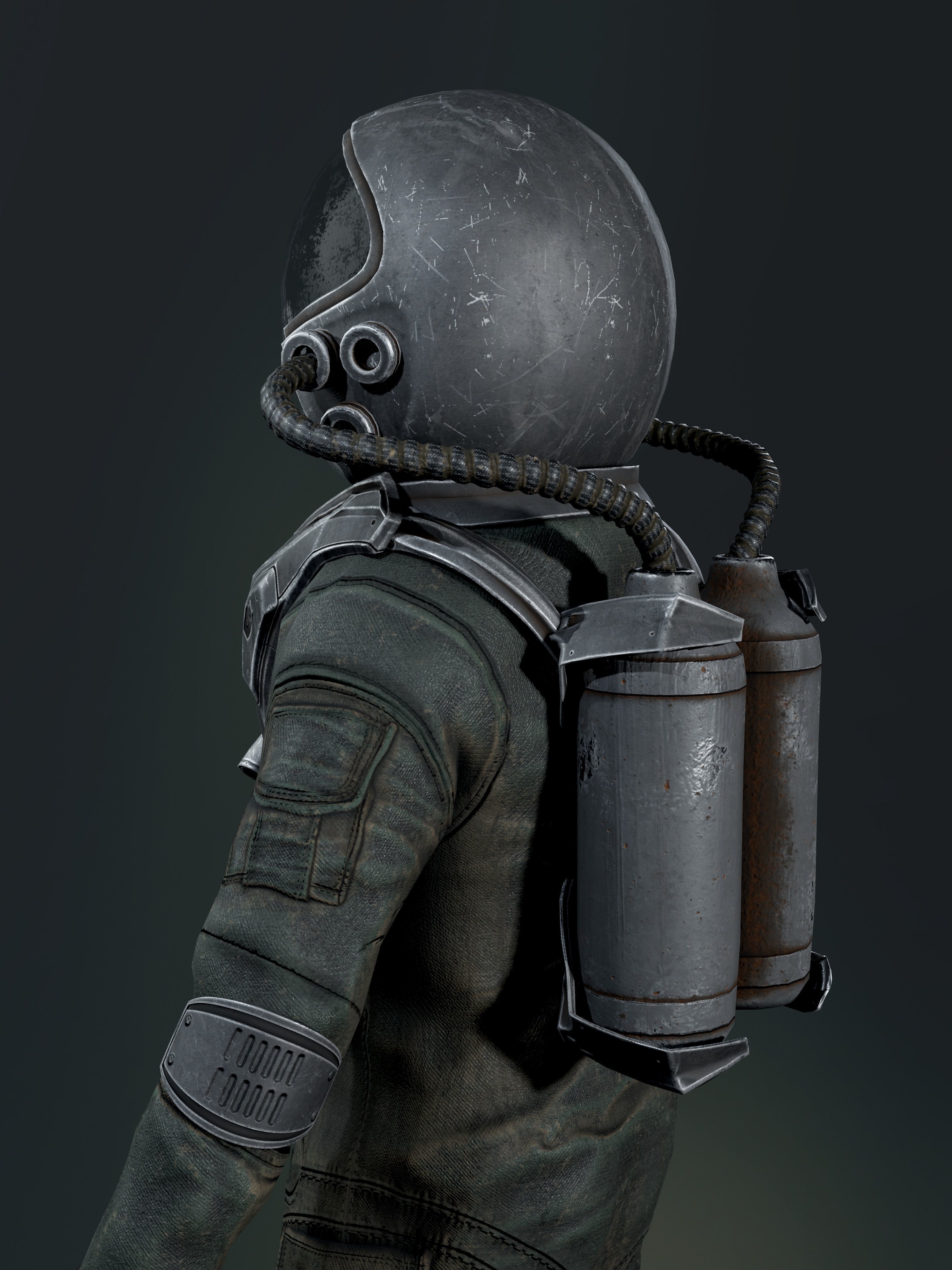 Post Apocalypse Astronaut ANIMATED Low-poly 3D model_18