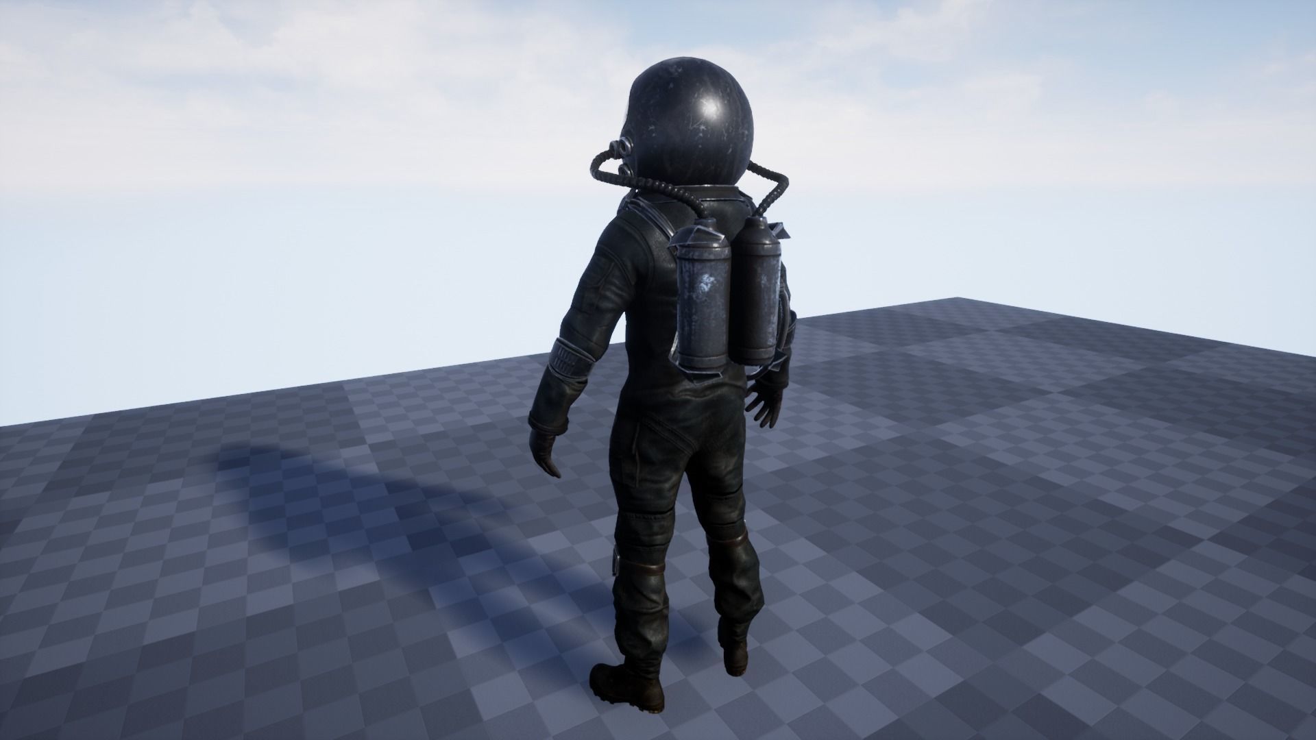 Post Apocalypse Astronaut ANIMATED Low-poly 3D model_29