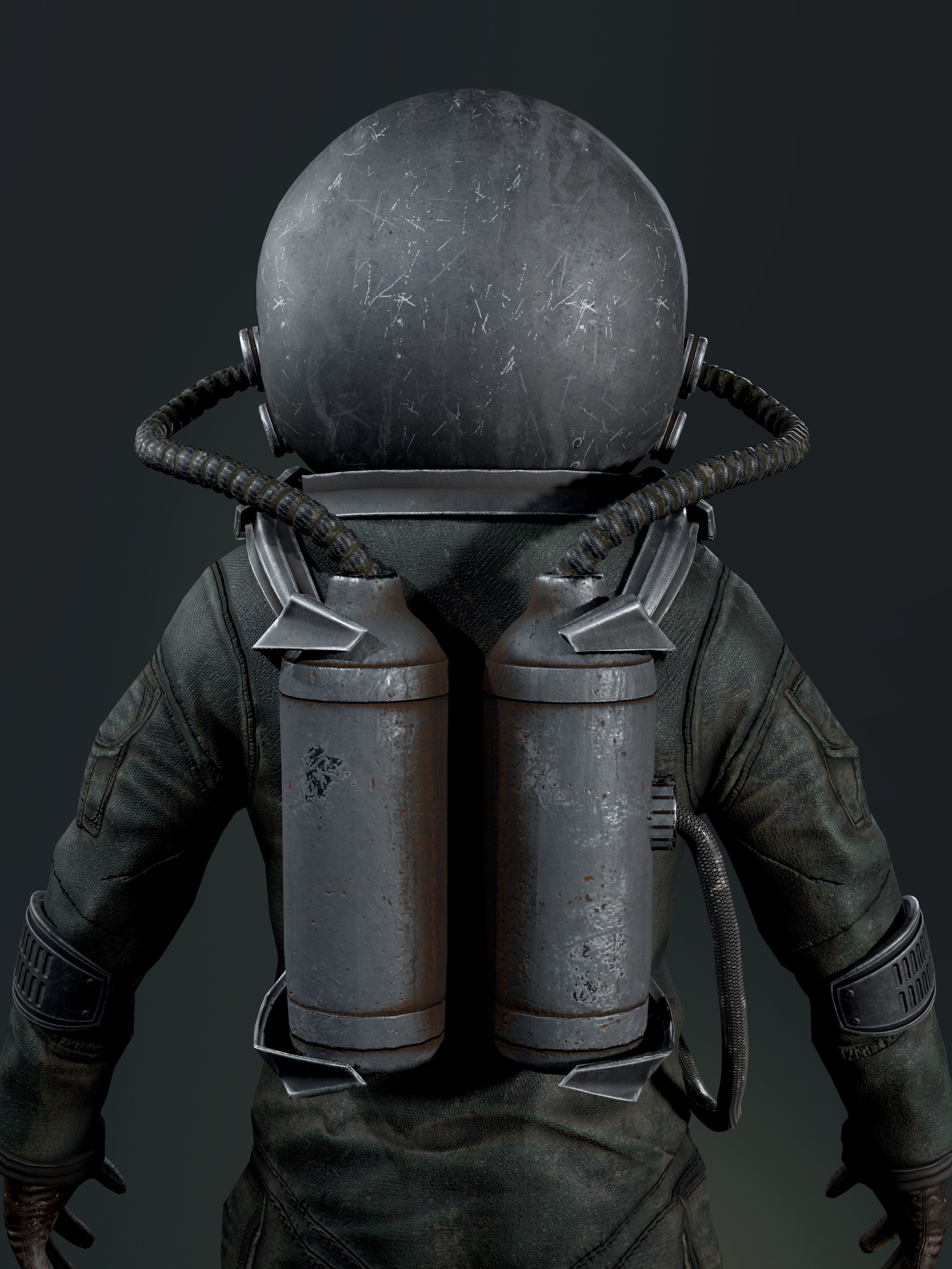Post Apocalypse Astronaut ANIMATED Low-poly 3D model_17