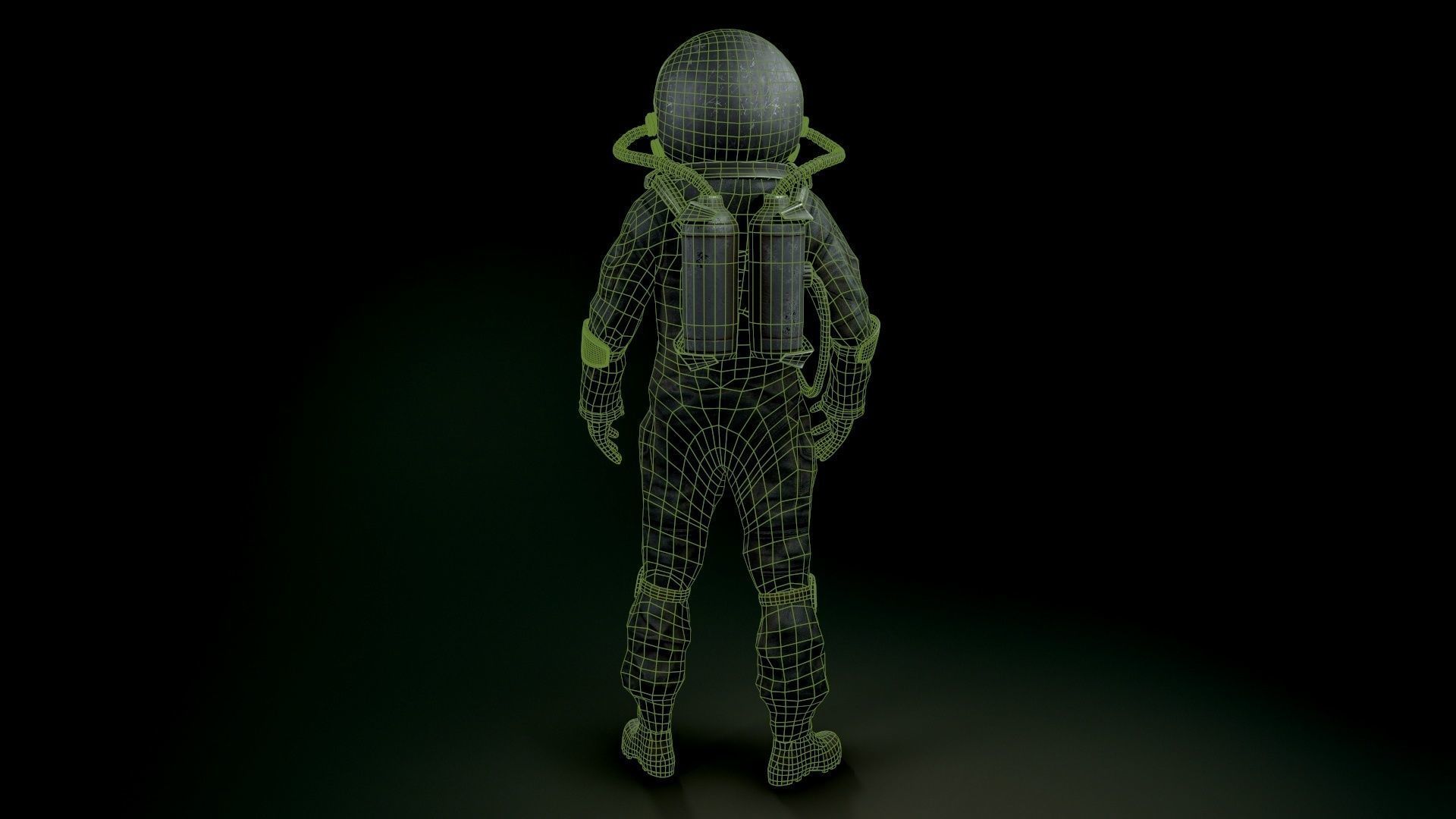 Post Apocalypse Astronaut ANIMATED Low-poly 3D model_33