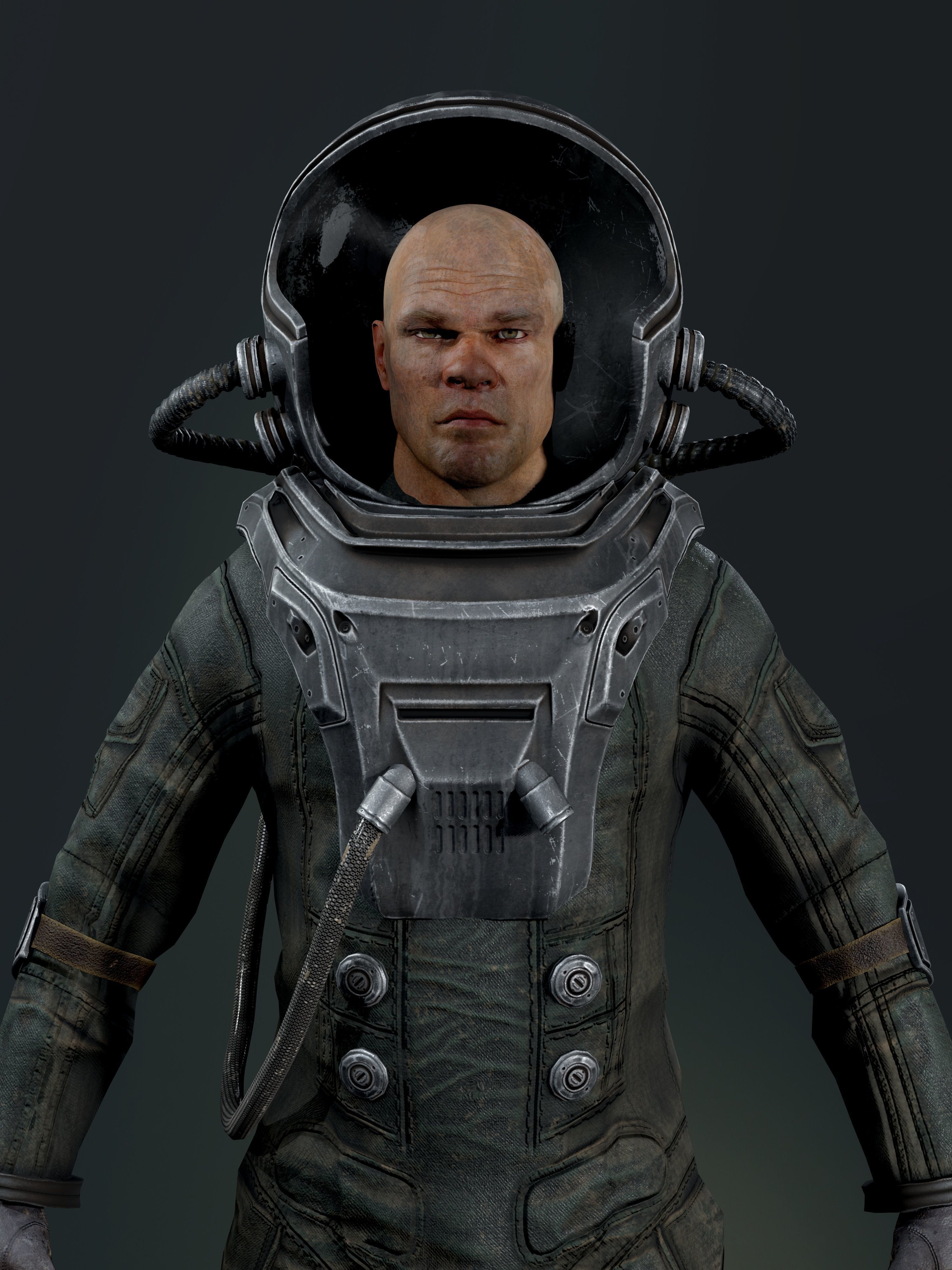 Post Apocalypse Astronaut ANIMATED Low-poly 3D model_13