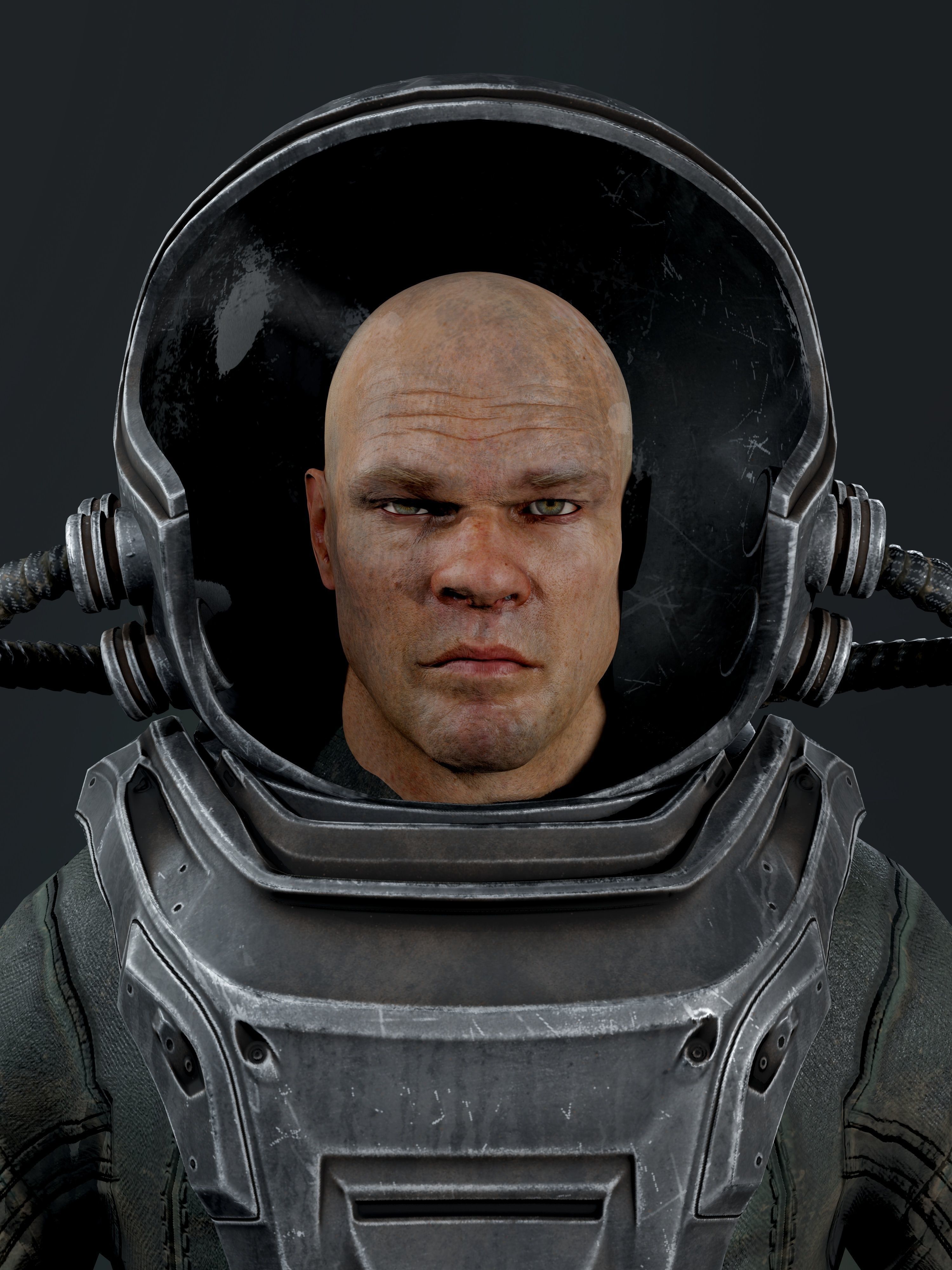 Post Apocalypse Astronaut ANIMATED Low-poly 3D model_22