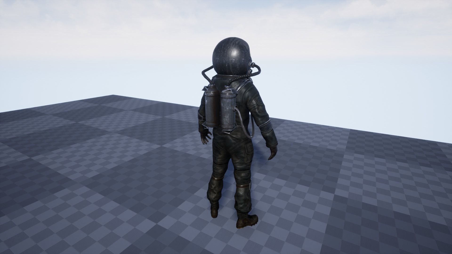 Post Apocalypse Astronaut ANIMATED Low-poly 3D model_26