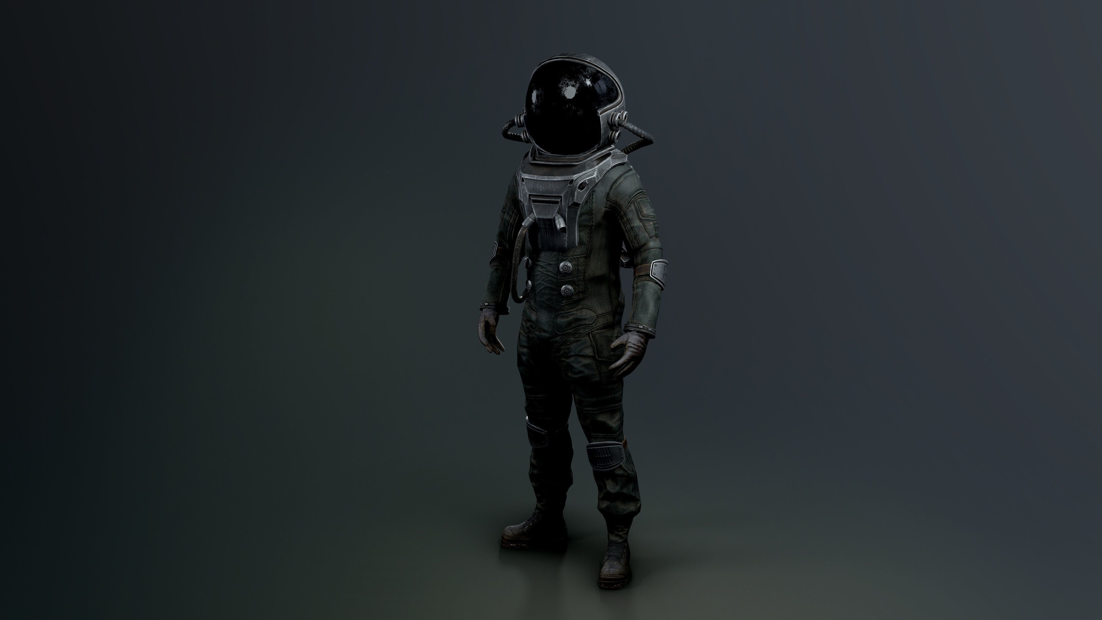 Post Apocalypse Astronaut ANIMATED Low-poly 3D model_11