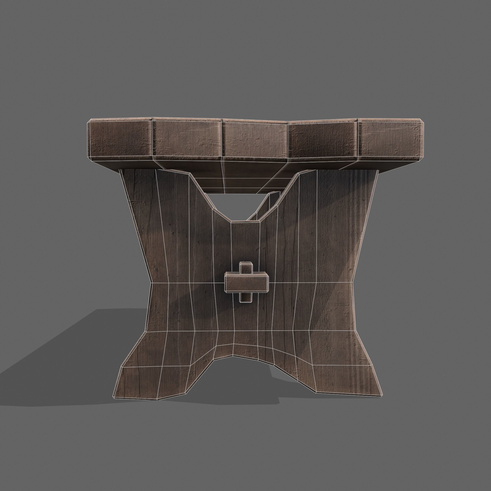 Medieval Blacksmith Bench Low-poly 3D model_28