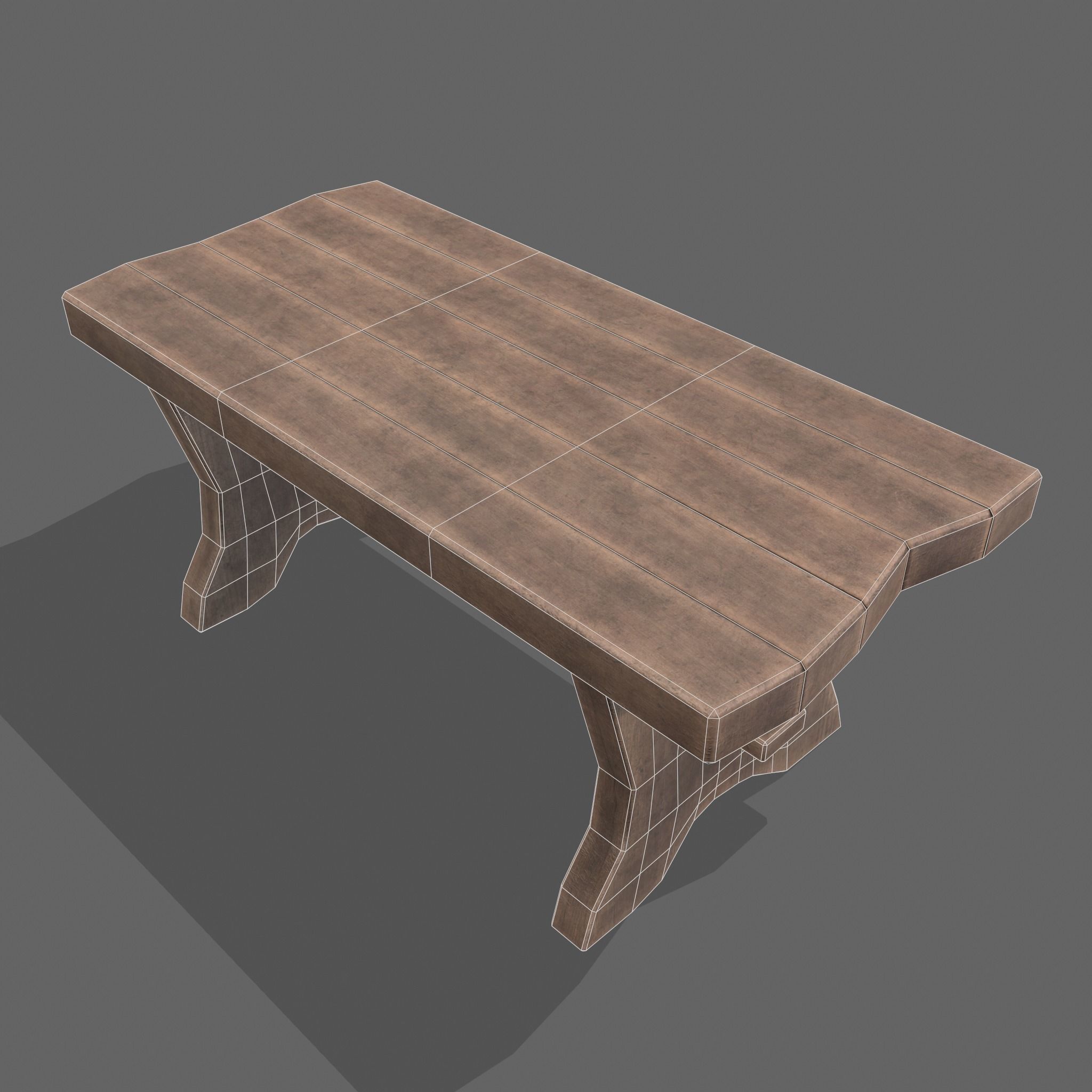 Medieval Blacksmith Bench Low-poly 3D model_29