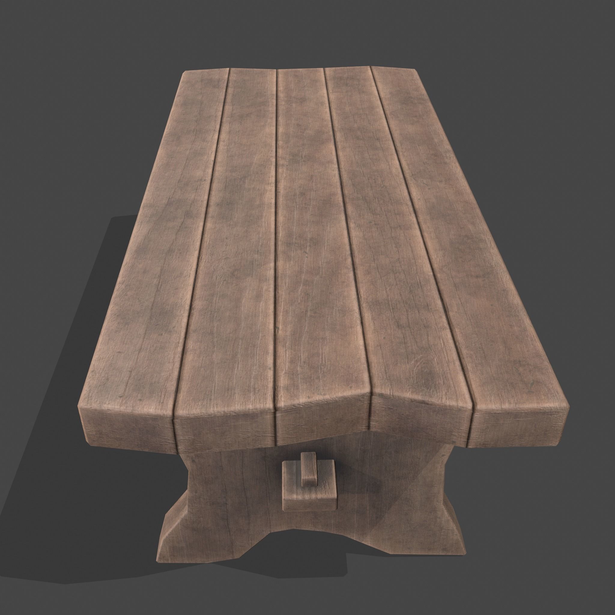 Medieval Blacksmith Bench Low-poly 3D model_15