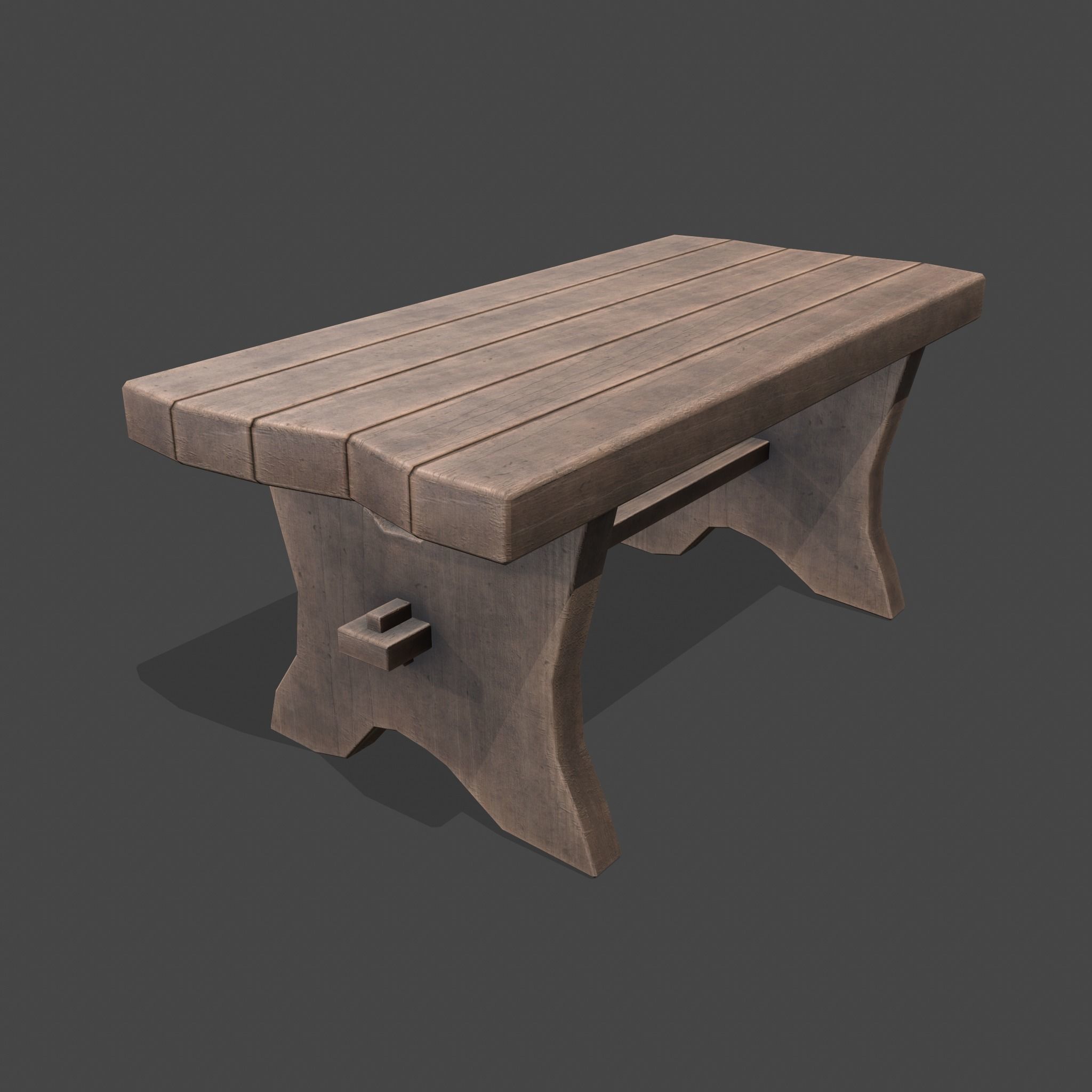 Medieval Blacksmith Bench Low-poly 3D model_20