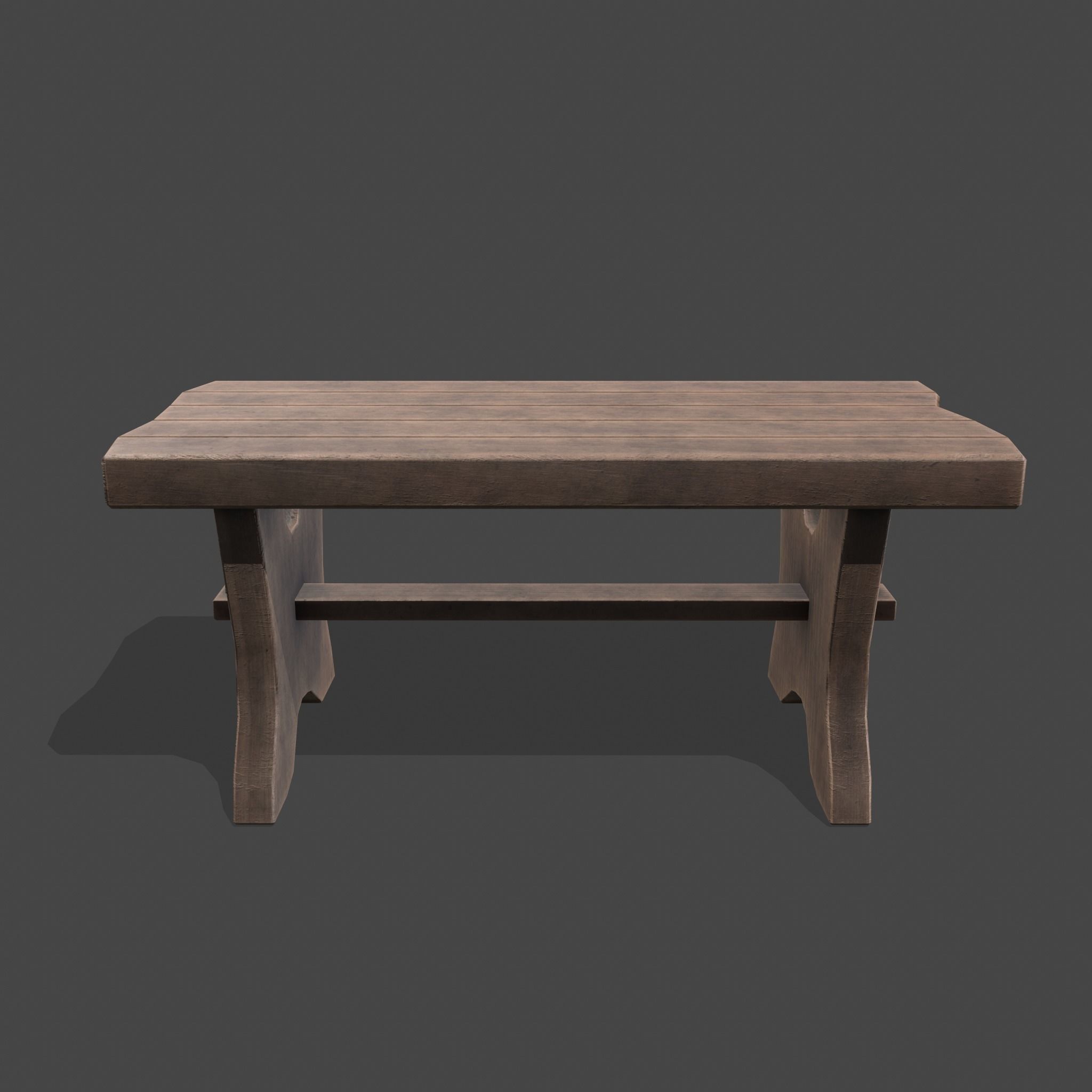 Medieval Blacksmith Bench Low-poly 3D model_3