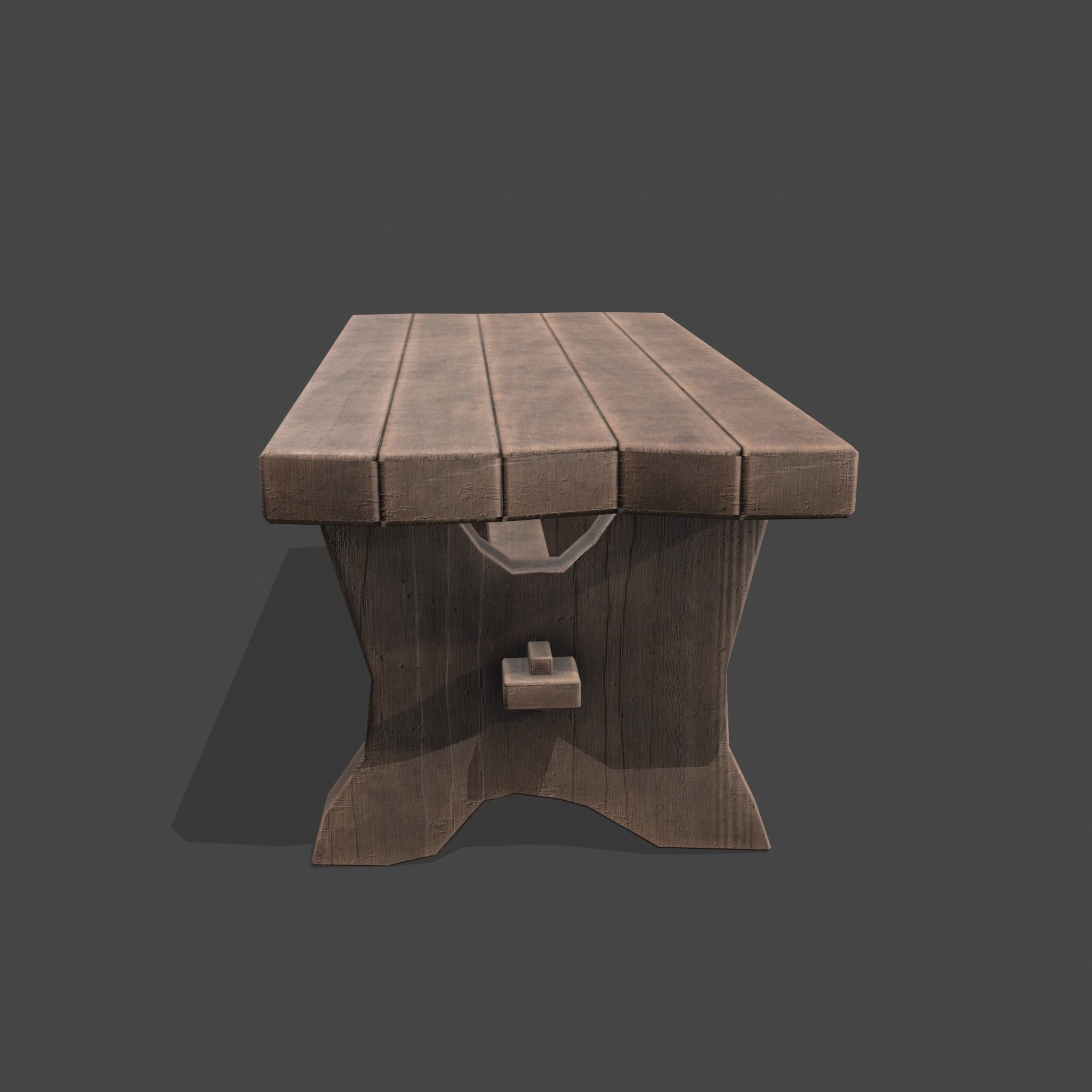 Medieval Blacksmith Bench Low-poly 3D model_5