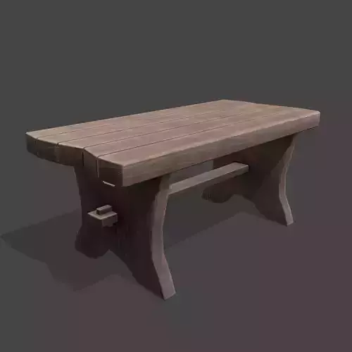 Medieval Blacksmith Bench Low-poly 3D model