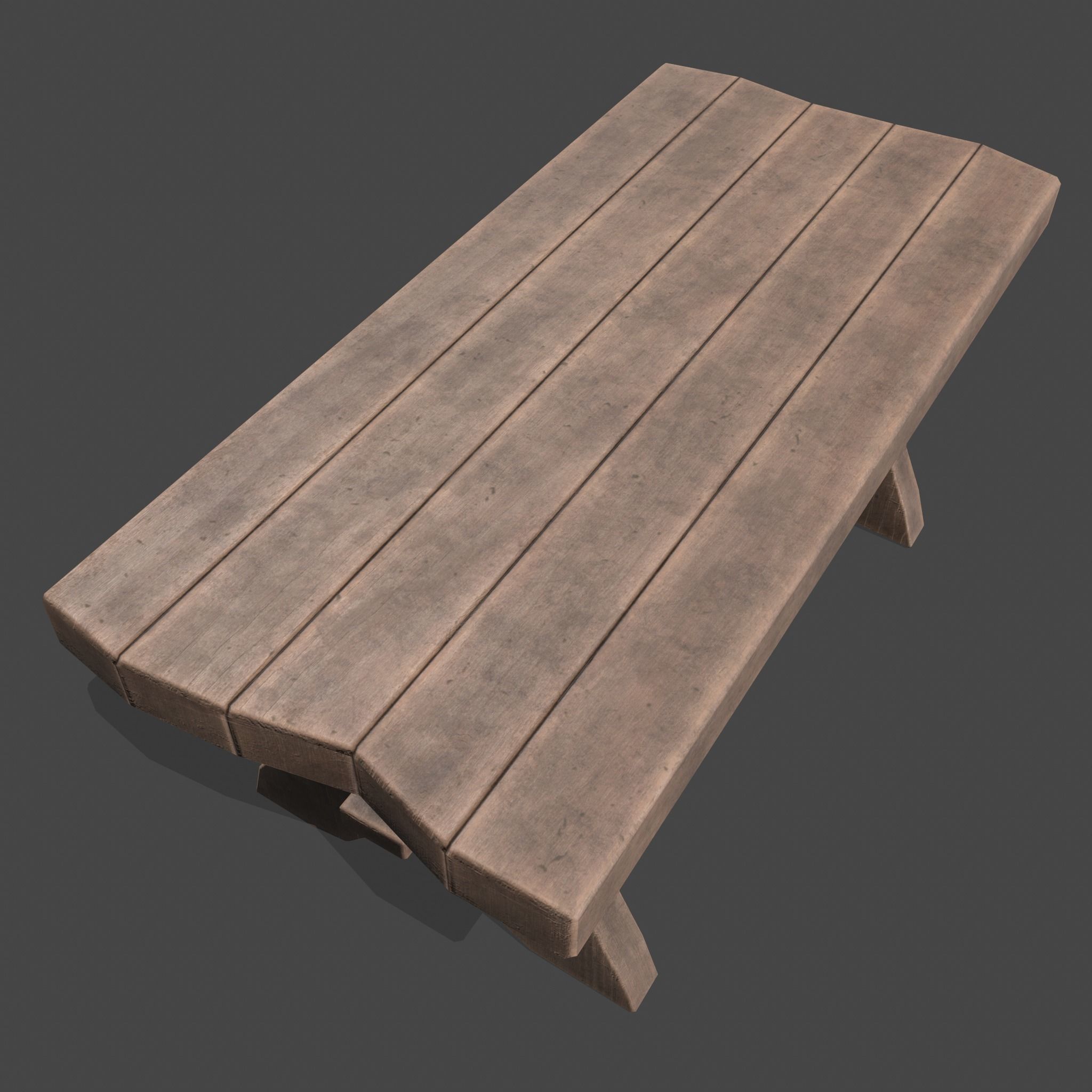 Medieval Blacksmith Bench Low-poly 3D model_6