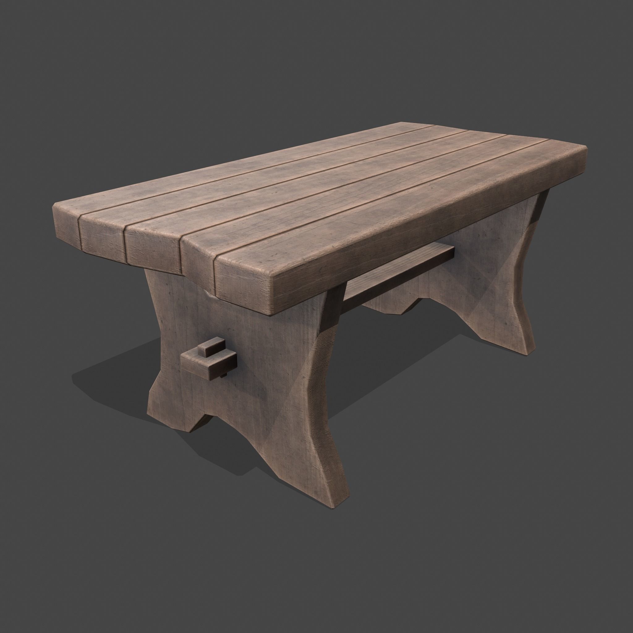 Medieval Blacksmith Bench Low-poly 3D model_14
