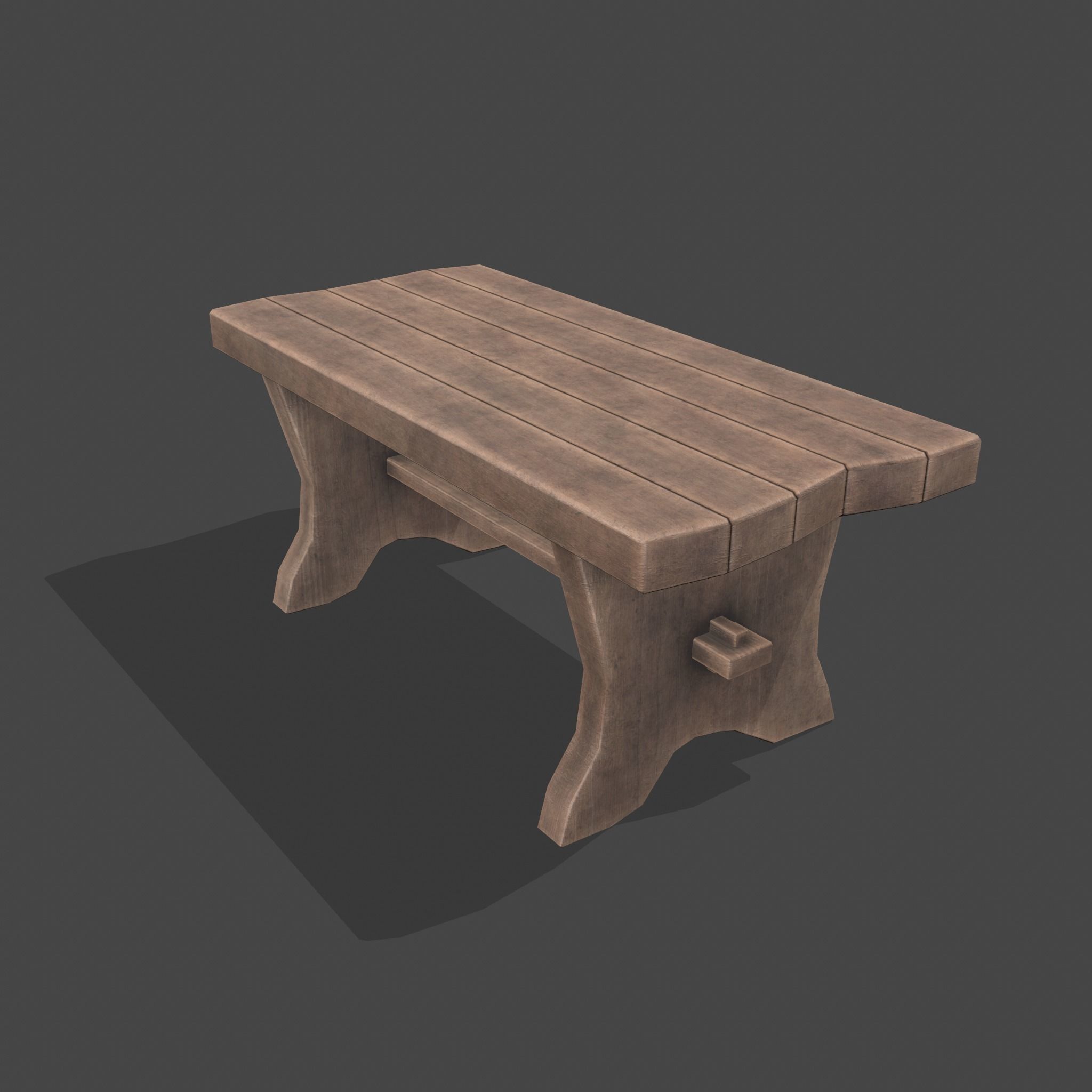 Medieval Blacksmith Bench Low-poly 3D model_18