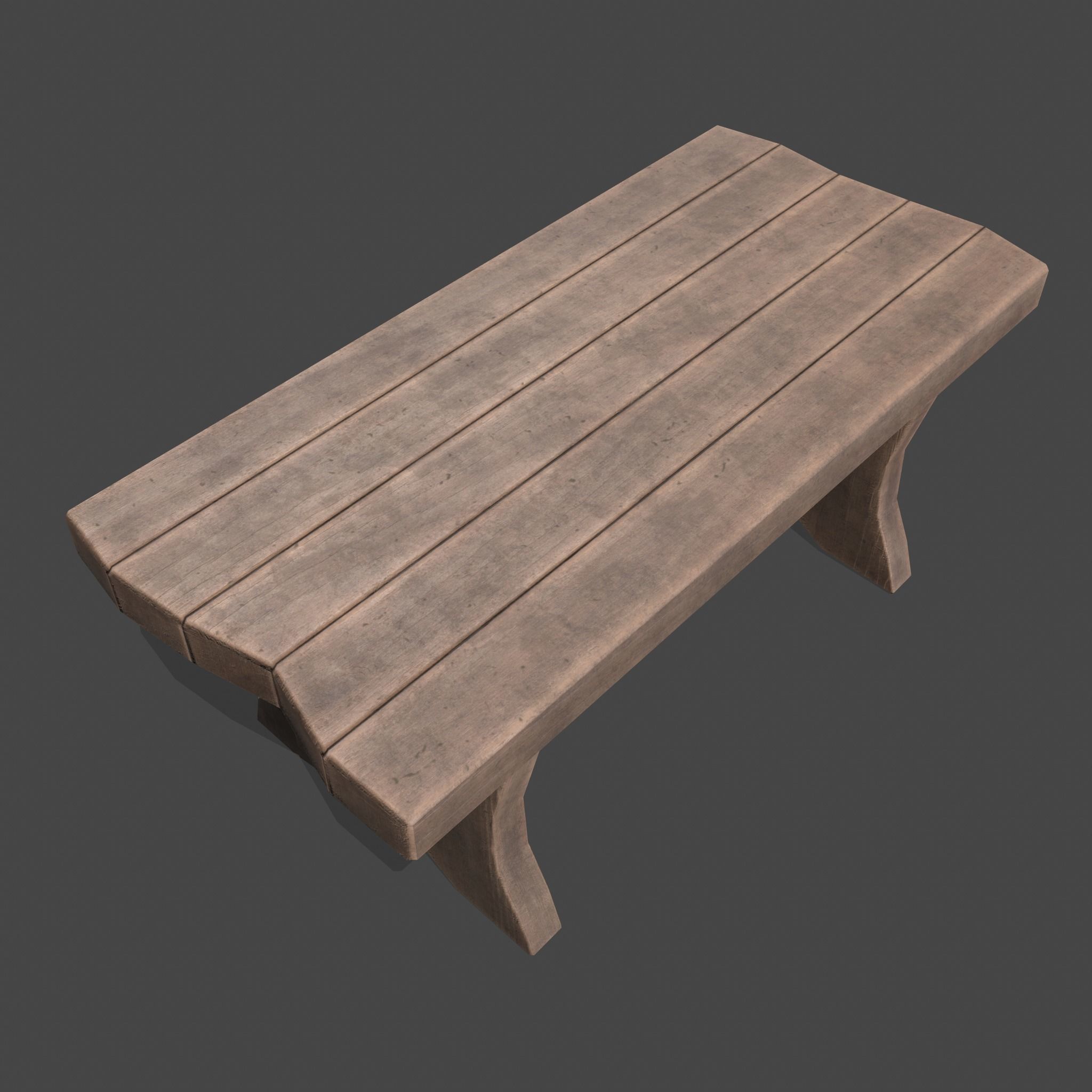 Medieval Blacksmith Bench Low-poly 3D model_9