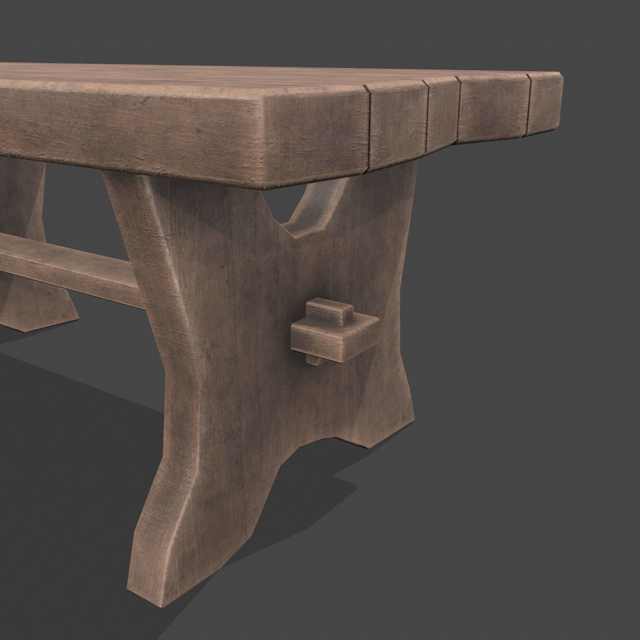 Medieval Blacksmith Bench Low-poly 3D model_12