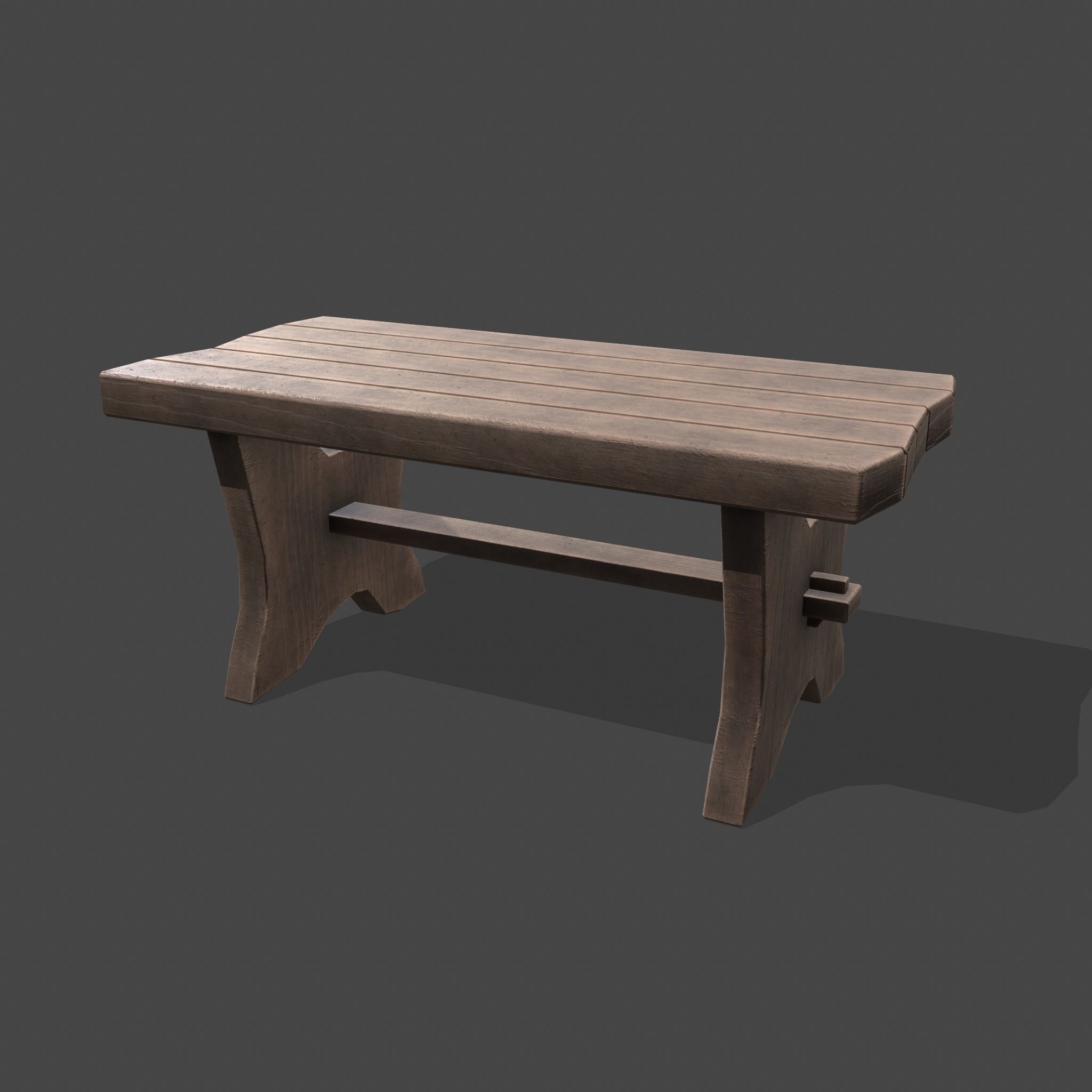 Medieval Blacksmith Bench Low-poly 3D model_19