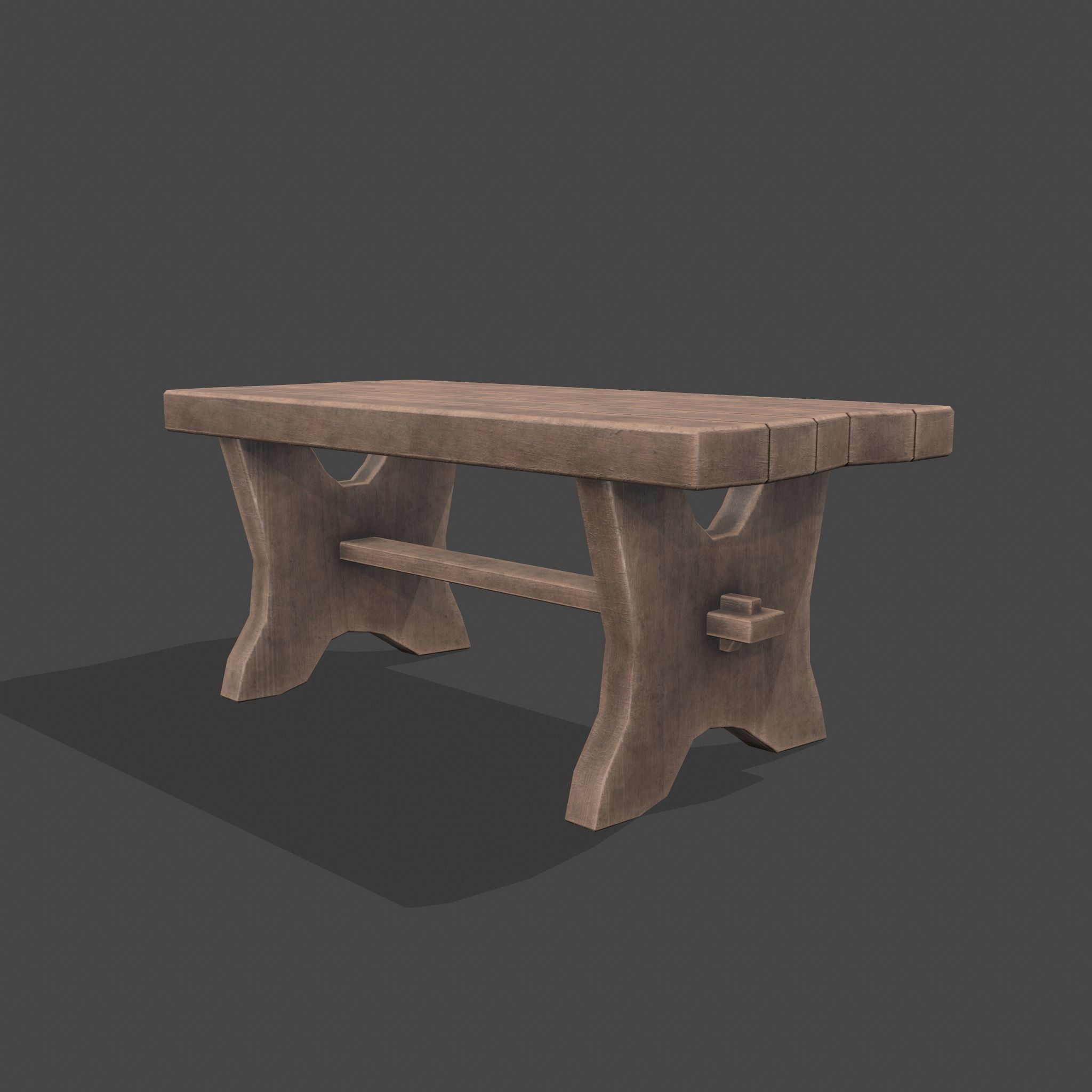 Medieval Blacksmith Bench Low-poly 3D model_17