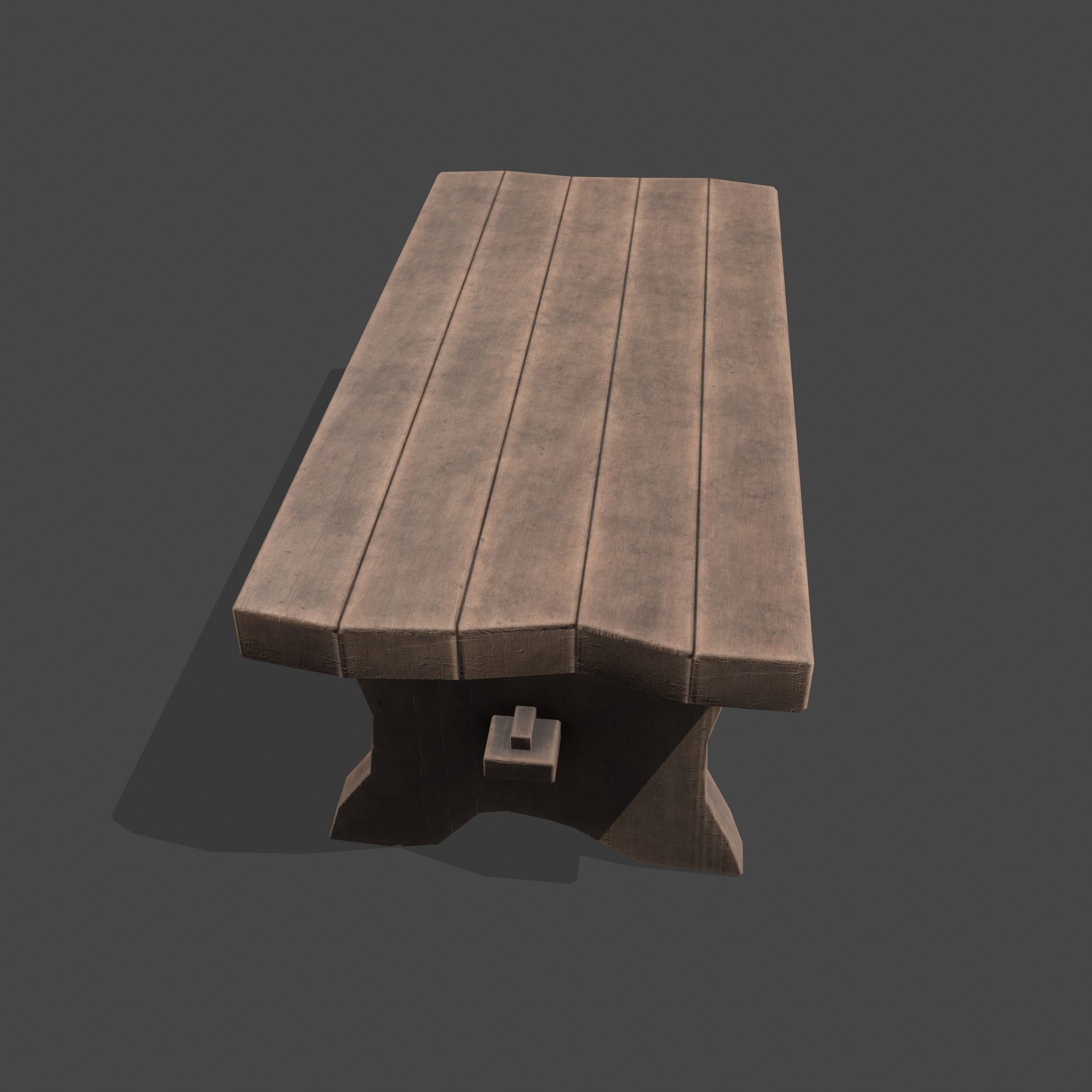 Medieval Blacksmith Bench Low-poly 3D model_8