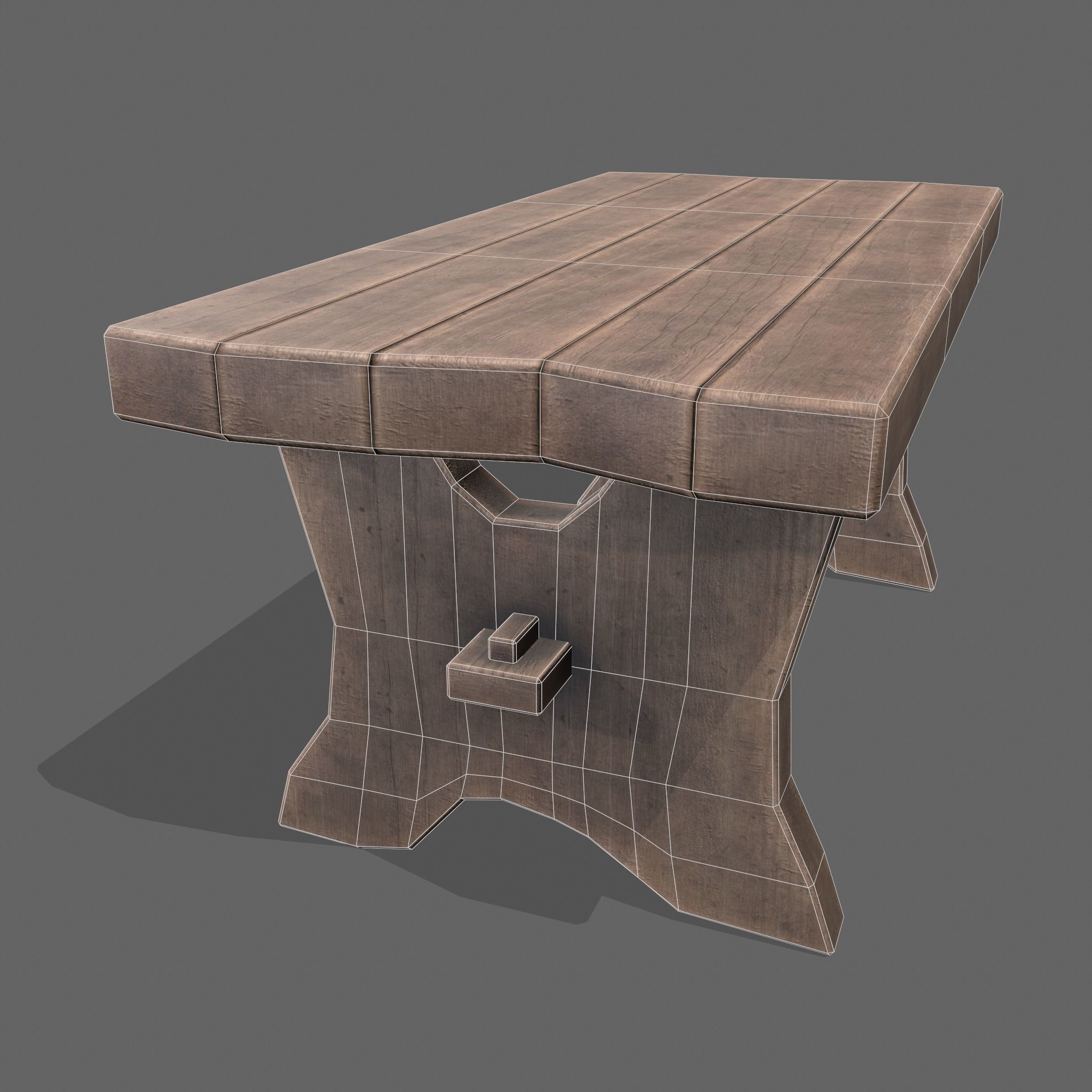 Medieval Blacksmith Bench Low-poly 3D model_22
