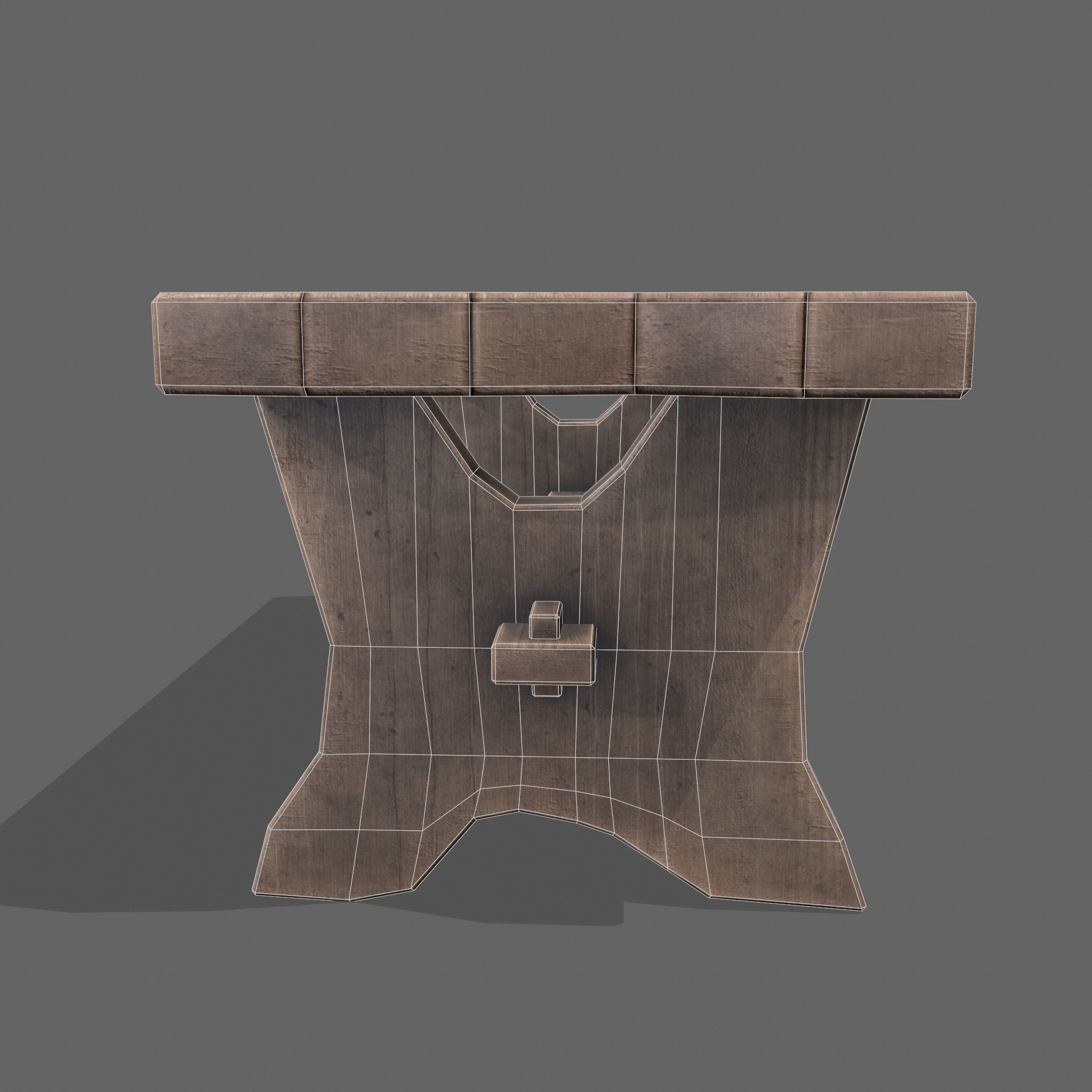Medieval Blacksmith Bench Low-poly 3D model_23