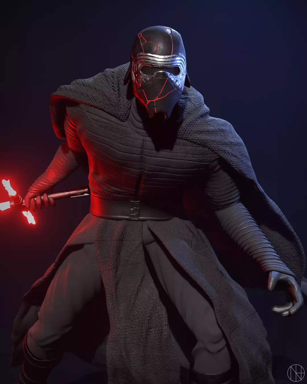 Kylo Ren Statue 3D print model_0