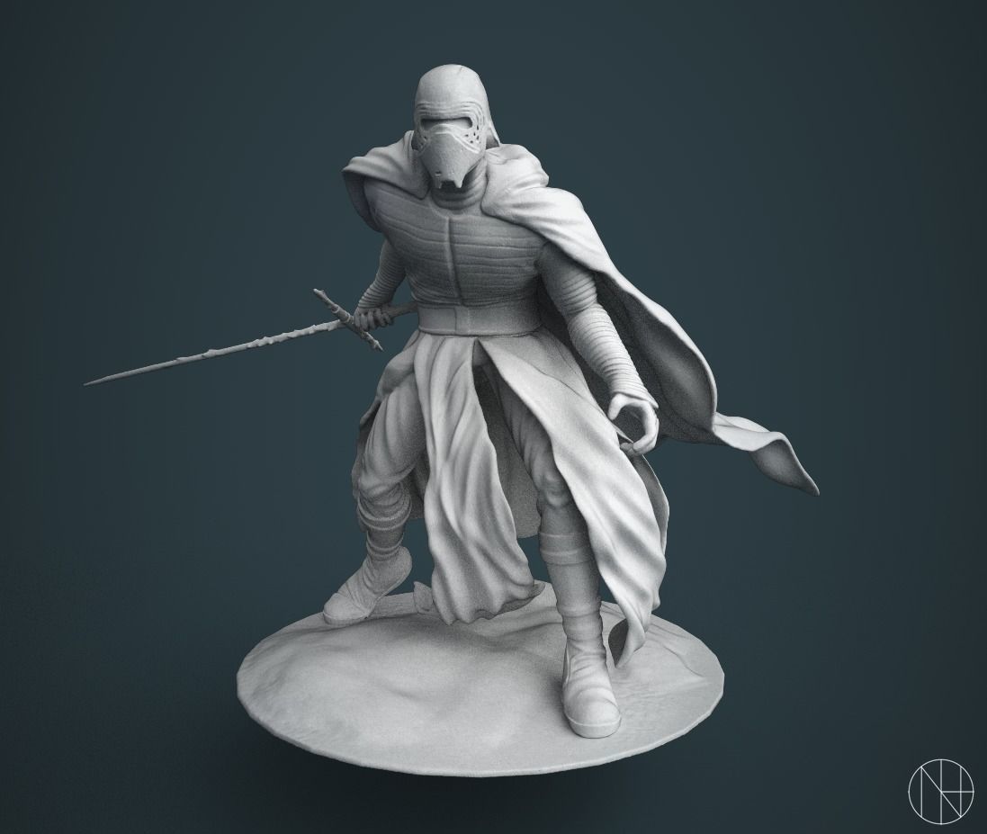 Kylo Ren Statue 3D print model_4