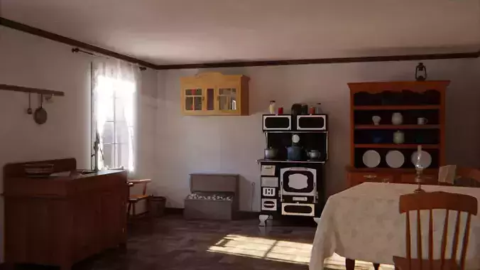 Old Kitchen 3d Scene