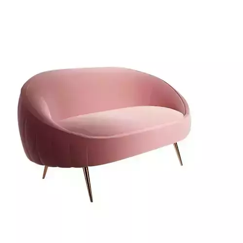 Everly Quinn - Harvell Velvet  Curved Loveseat