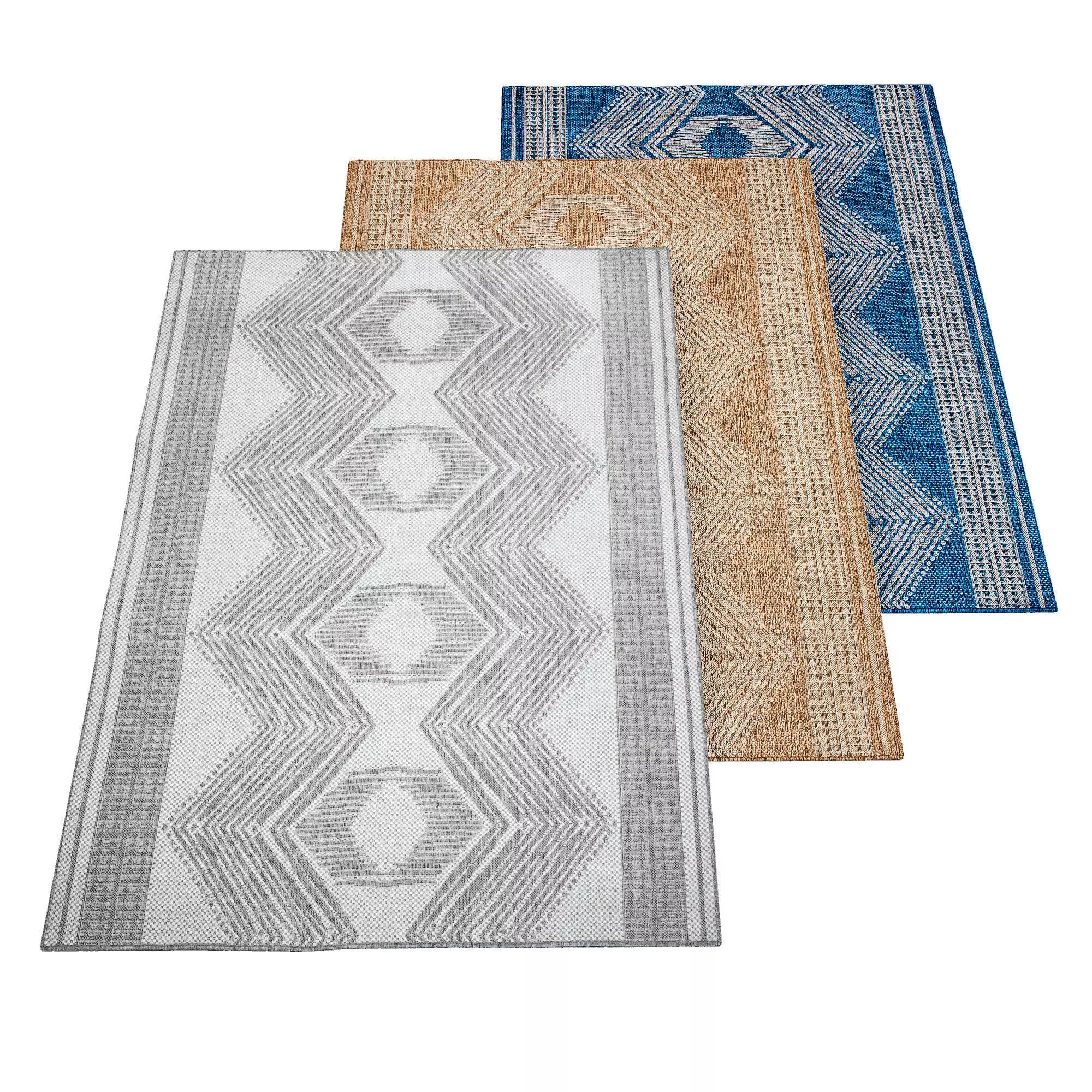 Ranya Tribal Blue Rug 3D model