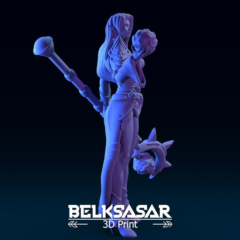 Female Elf Wizard 3D print model_7