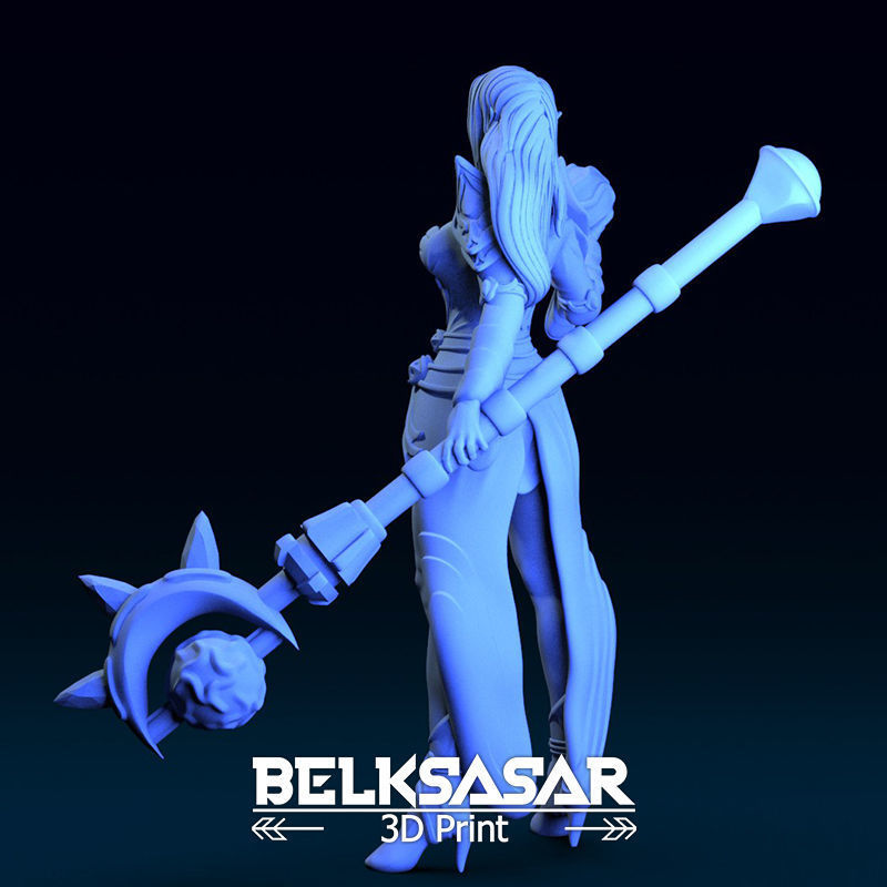 Female Elf Wizard 3D print model_4