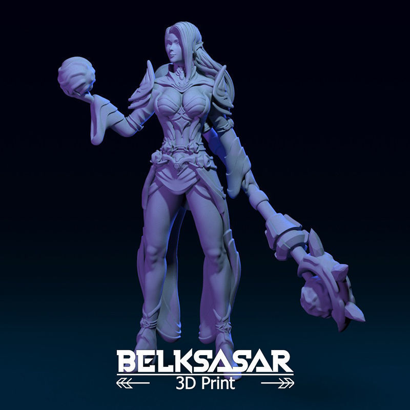 Female Elf Wizard 3D print model_1
