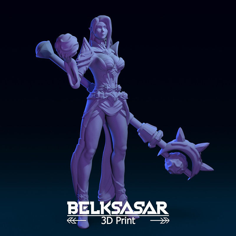 Female Elf Wizard 3D print model_8