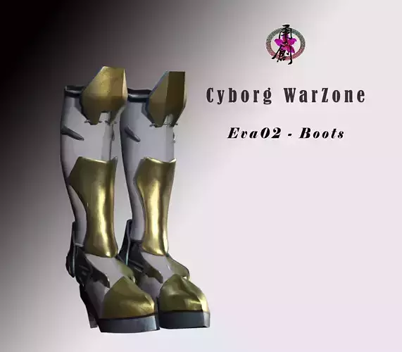 Cyborg Warzone - Eva02 -  Boots  Low-poly 3D model