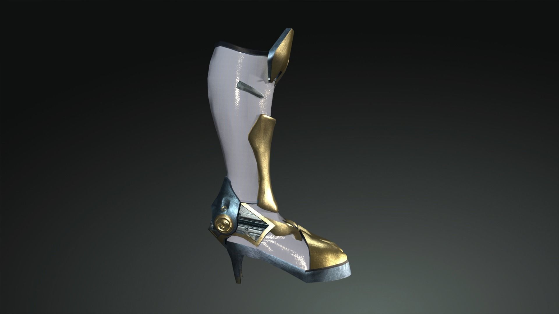 Cyborg Warzone - Eva02 -  Boots  Low-poly 3D model_2