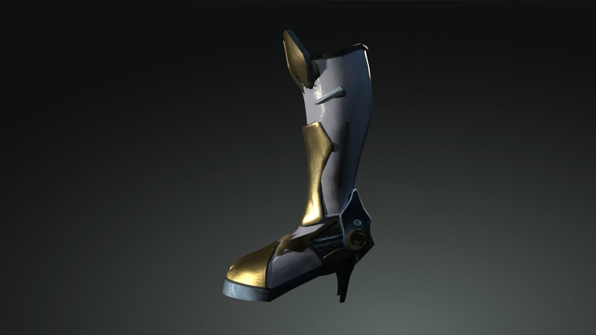 Cyborg Warzone - Eva02 -  Boots  Low-poly 3D model_4