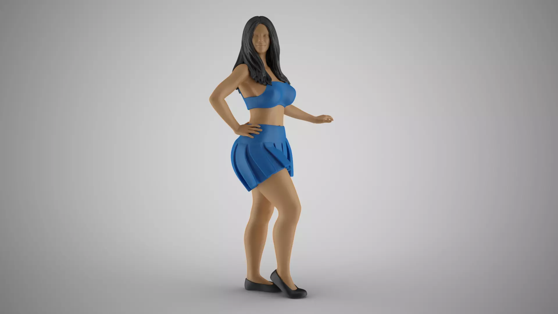 Loveliness 2 woman in dress 3D print model