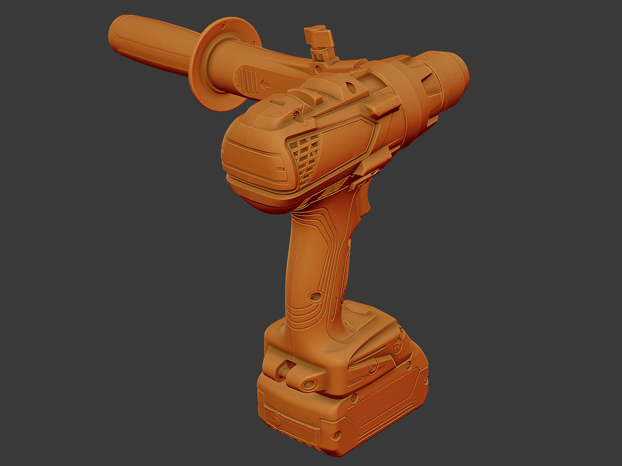 Bosch GSB 18V Drill Driver RAW Scan 3D model_5