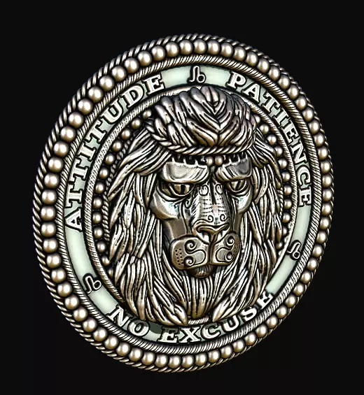 Leo medal 62mm 3D print model_0