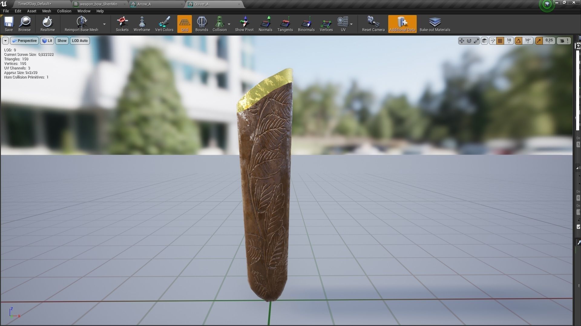 Asymetric Bow Low-poly 3D model_5