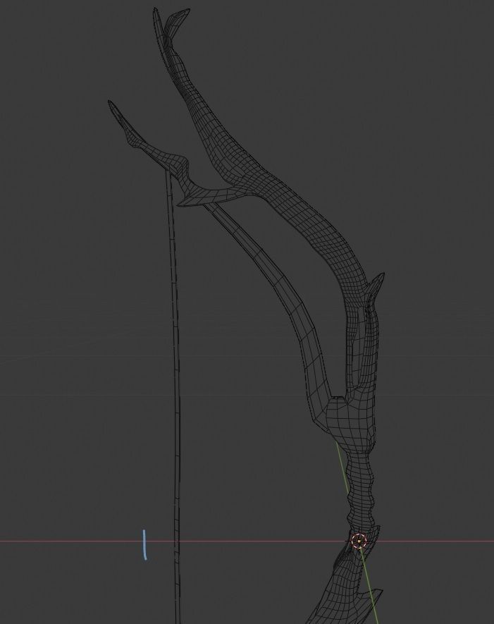 Asymetric Bow Low-poly 3D model_4